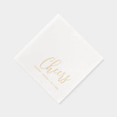 Cheers aangepaste naam en gebeurtenis datum eenvou folie servetten (Rechts)