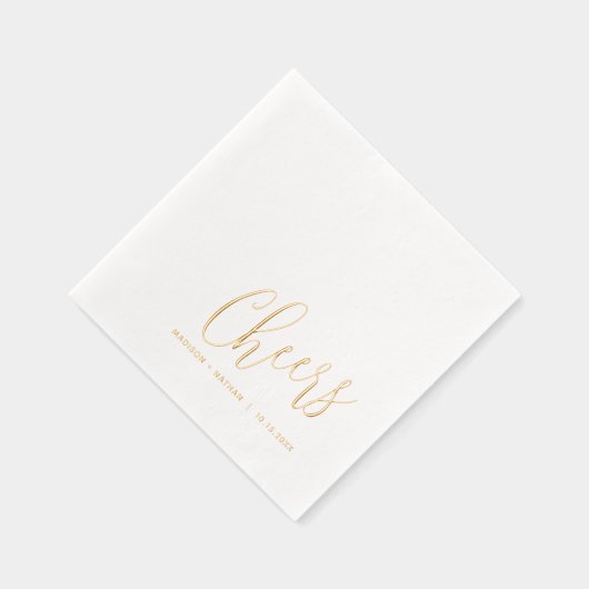 Cheers aangepaste naam en gebeurtenis datum eenvou folie servetten (Rechts)