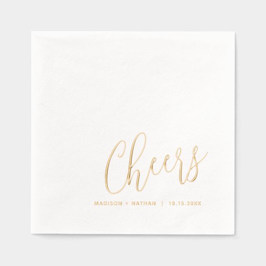 Cheers aangepaste naam en gebeurtenis datum eenvou folie servetten (Voorkant)