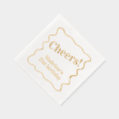 "Cheers" aanpasbaar bericht golvende grens partij Folie Servetten (Rechts)