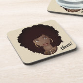 Cheers! | African American Beauty Bier Onderzetter (Linkerzijde)