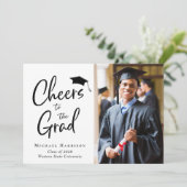 Cheers Afstudeerder Foto Graduation Party Kaart (Staand voorkant)
