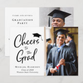Cheers Afstudeerder Foto Graduation Party Kaart (Voorkant / Achterkant)