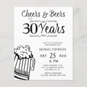 Cheers and beers 30e man verjaardagsuitnodiging (Voorkant)