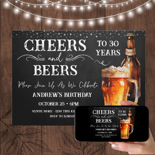 Cheers and Beers 30e verjaardag Rustic Kaart