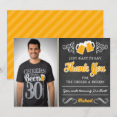 Cheers and Beers 30th Birthday Hartelijk dank Bedankkaart (Voorkant / Achterkant)