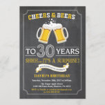 Cheers and Beers 30th Birthday Invitation Card Kaart<br><div class="desc">Cheers and Beers 30th Birthday Invitation Card met achtergrondkartonnen achtergrond. Voor verdere aanpassing,  te klikken gelieve de knoop "van de Aanpassing het"en ons ontwerphulpmiddel te gebruiken om deze sjabloon te wijzigen.</div>