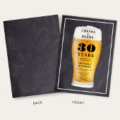 Cheers And Beers 30th Birthday Kaart