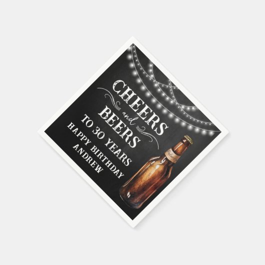 Cheers and Beers 30th Birthday Paper Napkin Servet (Hoek)