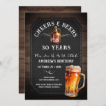 Cheers and Beers 30th Birthday Party Kaart<br><div class="desc">Kaas en bier Birthday Invitations. Eenvoudig aan te passen. Alle tekst kan worden aangepast en kan eenvoudig worden gewijzigd voor uw eigen wensen. Chalkbord- en plattelandachtergrondelementen. Fun Chalkboard zwaait en bloeit. Waterverf bier mok. Uitnodigingen voor hem. Band of achtertuin BBQ verjaardagsontwerp. Om het even welke leeftijd, verander enkel de tekst....</div>