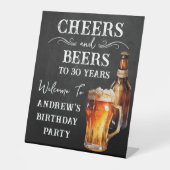 Cheers and Beers 30th birthday Pedestal Sign Reclamebord Met Voetstuk (Voorkant)