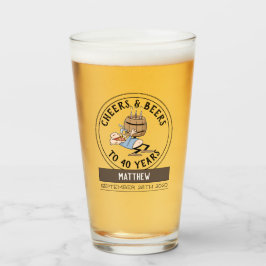 Cheers and Beers 40e Birthday Cartoon Glas