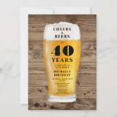 Cheers And Beers 40e Verjaardag Kaart (Voorkant)
