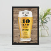 Cheers And Beers 40e Verjaardag Kaart (Staand voorkant)