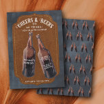 Cheers and Beers 40th Beer Birthday Party Kaart<br><div class="desc">A watercolor beer bottle illustration design. A retro look beer themed design perfect for adult birthday parties. An ideal illustration for anyone who loves beer,  brewery themes,  BBQ's,  summer parties and beer alcohol drinks.</div>