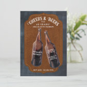 Cheers and Beers 40th Beer Birthday Party Kaart (Staand voorkant)