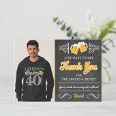 Cheers and Beers 40th Birthday Hartelijk dank Bedankkaart (Staand voorkant)