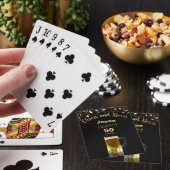 Cheers and Beers 50th Birthday Black and Gold Pokerkaarten (Insitu)