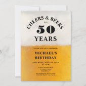 Cheers And Beers 50th Birthday Kaart (Voorkant)