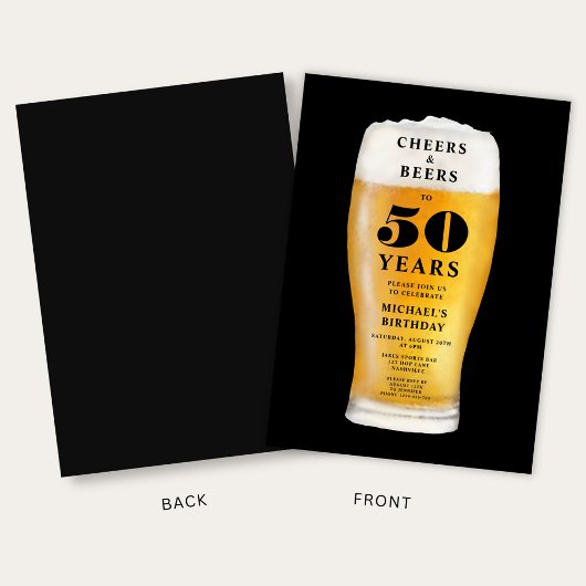Cheers And Beers 50th Birthday Kaart