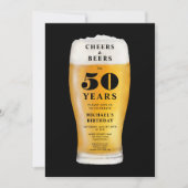 Cheers And Beers 50th Birthday Kaart (Voorkant)