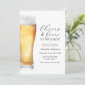 Cheers and Beers 50th Birthday Party Kaart (Staand voorkant)