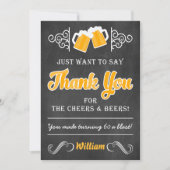 Cheers and Beers 60e verjaardag Hartelijk dank Bedankkaart (Voorkant)