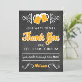 Cheers and Beers 60e verjaardag Hartelijk dank Bedankkaart (Staand voorkant)