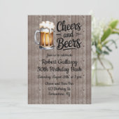 Cheers and Beers Adult Birthday Bash Kaart (Staand voorkant)