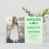 Cheers and Beers Bachelorette Party Kaart (Staand voorkant)