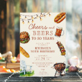Cheers and Beers BBQ Barbeque Verjaardagsfeest Kaart