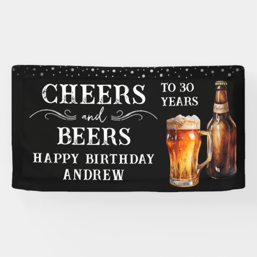 Cheers and Beers Birthday Banner (Horizontaal)
