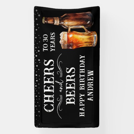 Cheers and Beers Birthday Banner (Verticaal)
