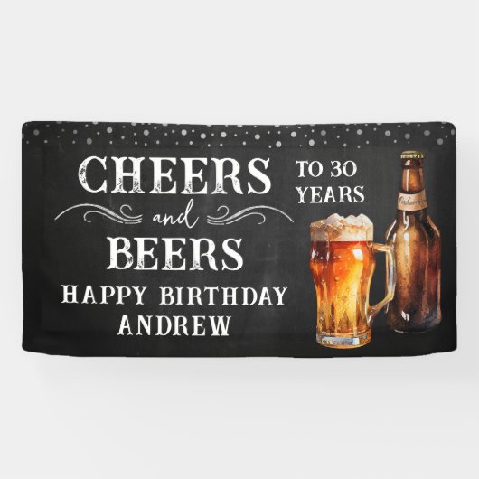 Cheers and Beers Birthday Banner (Horizontaal)