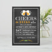 Cheers and Beers Chalkboard Milestone Birthday Kaart (Staand voorkant)