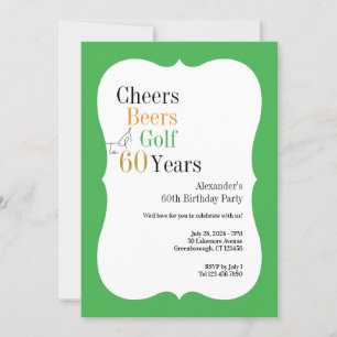 Cheers and Beers Golf 60e verjaardag Groen Kaart