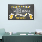 Cheers and Beers Happy 18th Birthday Banner (Beurs)