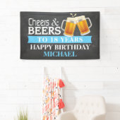 Cheers and Beers Happy 18th Birthday Banner Blue (Insitu)