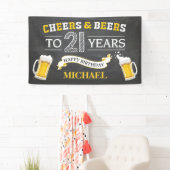 Cheers and Beers Happy 21st Birthday Banner (Insitu)