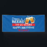 Cheers and Beers Happy 21st Birthday Red en Blue Spandoek<br><div class="desc">Cheers and Beers Happy 21st Birthday Banner Red en Blue. Voor verdere aanpassing,  te klikken gelieve de knoop "van de Aanpassing het"en ons ontwerphulpmiddel te gebruiken om deze sjabloon te wijzigen.</div>