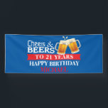 Cheers and Beers Happy 21st Birthday Red en Blue Spandoek<br><div class="desc">Cheers and Beers Happy 21st Birthday Banner Red en Blue. Voor verdere aanpassing,  te klikken gelieve de knoop "van de Aanpassing het"en ons ontwerphulpmiddel te gebruiken om deze sjabloon te wijzigen.</div>