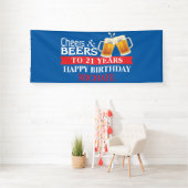 Cheers and Beers Happy 21st Birthday Red en Blue Spandoek (Insitu)