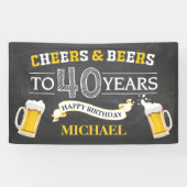 Cheers and Beers Happy 40th Birthday Banner (Horizontaal)