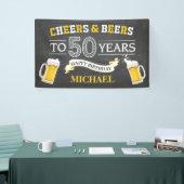 Cheers and Beers Happy 50th Birthday Banner (Beurs)