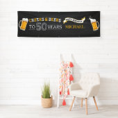 Cheers and Beers Happy 50th Birthday Banner (Insitu)