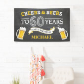 Cheers and Beers Happy 60th Birthday Banner (Insitu)