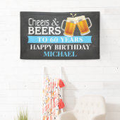 Cheers and Beers Happy 60th Birthday Banner Blue (Insitu)