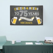 Cheers and Beers Happy 75th Birthday Banner (Beurs)