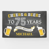 Cheers and Beers Happy 75th Birthday Banner (Horizontaal)