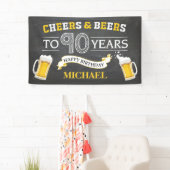 Cheers and Beers Happy 90th Birthday Banner (Insitu)